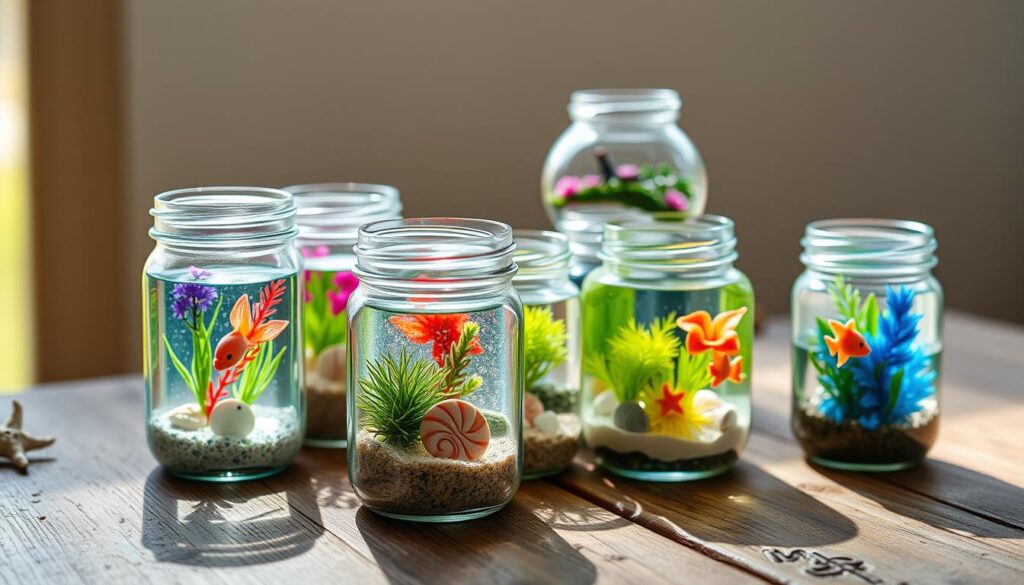 mini mason jar aquariums